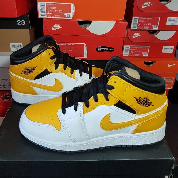 AIR JORDAN 1 MID GOLD/BLACK/WHITE WOMEN'S US SIZE 8.5 BRAND NEW IN BOX - Picture 5 of 9